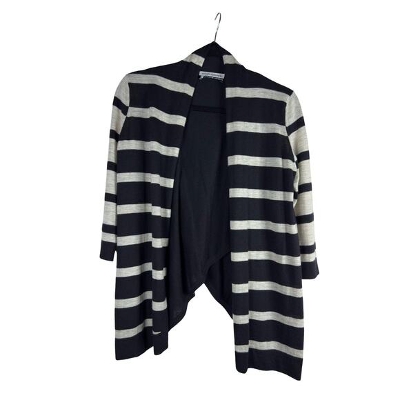 Autumn Cashmere Open Front Cardigan Striped Black Grey Women’s S Luxe Layering - Picture 1 of 6